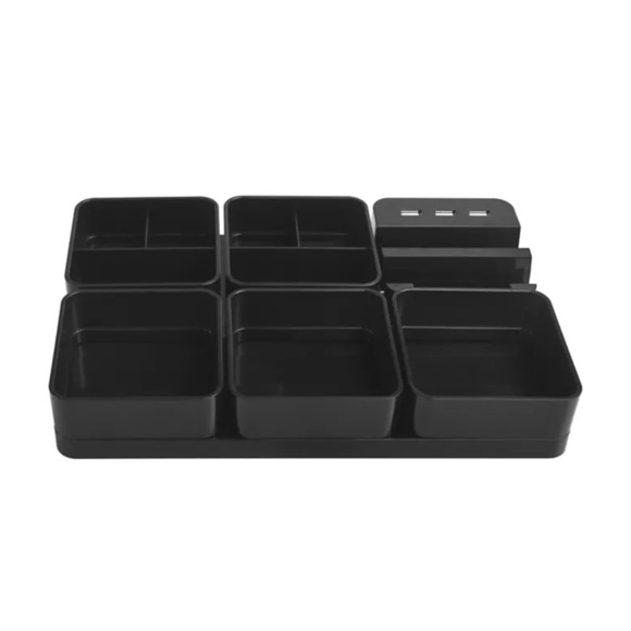 Simply Essential 7.1-Inch x 10.8-Inch USB Charging Desk Organizer in Black - Picture 7 of 7